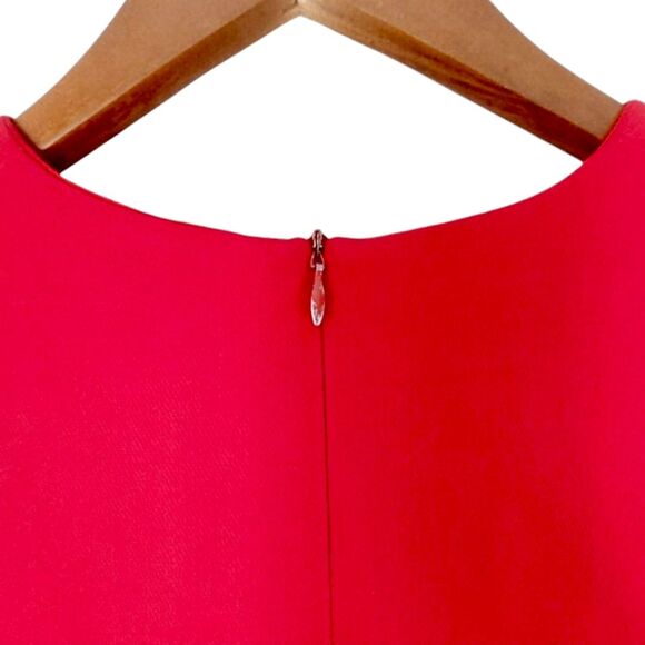VTG Vintage 80s 90s Burns Red V-Neck Sleeveless Fitted Sheath Power Dress Sz 6 - Picture 11 of 12